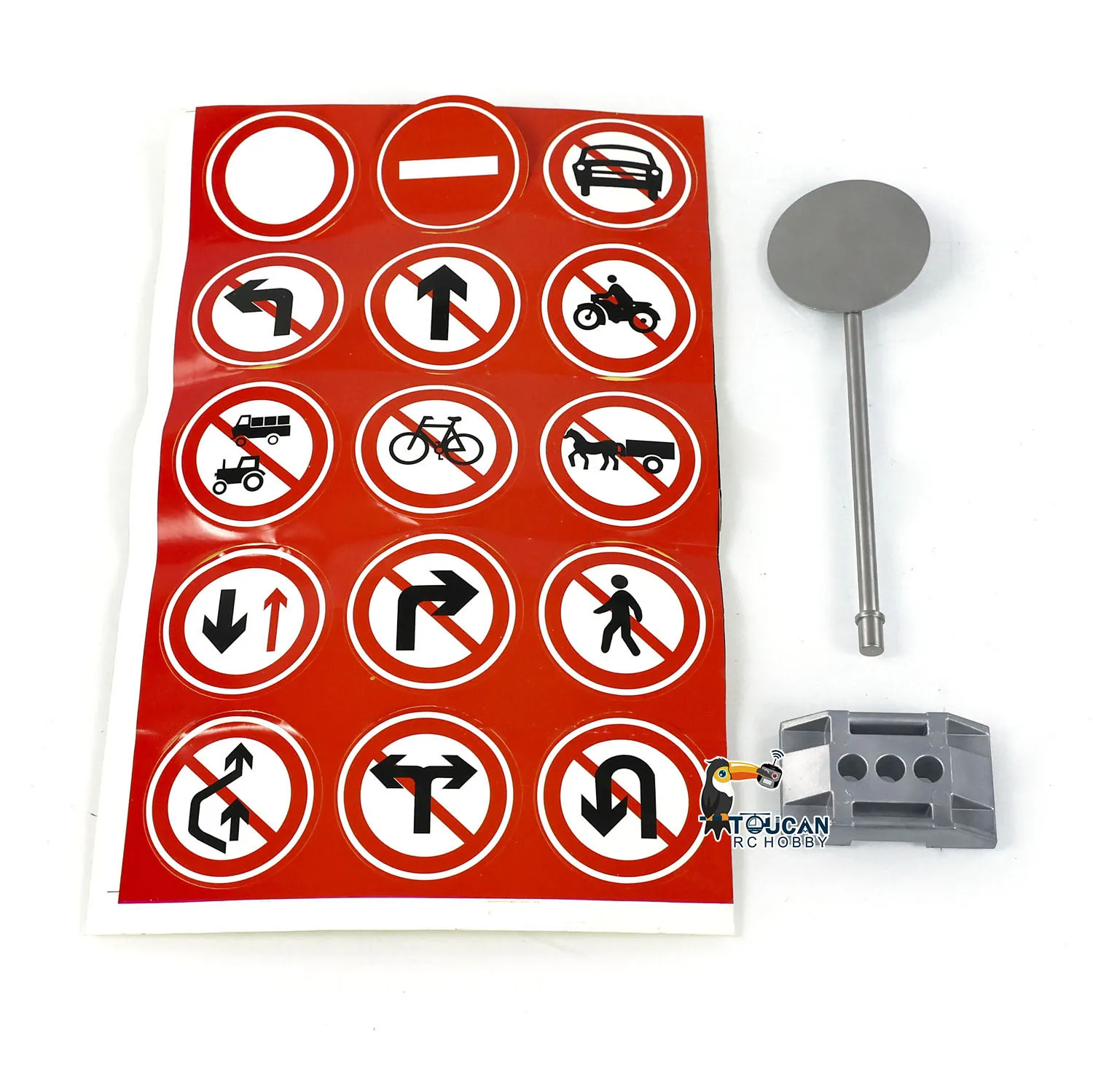 Spare Parts 1/14 Decorative Traffic Sign Accessories for Toys RC Construction Vehicle Radio Control Excavator Loader Car TH23567