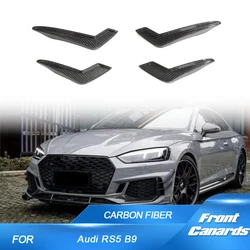 Car Front Body Kits Splitters Canards for Audi A5 S5 Sline RS5 B9 2018-2020 RealCarbon Fiber Front Car Canards Fins