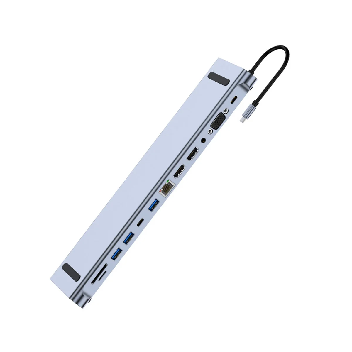 Airies USB C 12 en 1 Adaptateur USB C avec 4K -Compatible VGA USB-C 3 Gigabit Ethernet Audio SD/TF pour