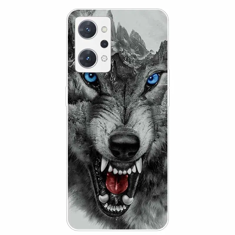 For OPPO Reno 9A / 7A Case Animals Painted Clear Silicone TPU Soft Capas for Oppo Reno9 A 5G Phone Cases Reno7 A 9 A Protective