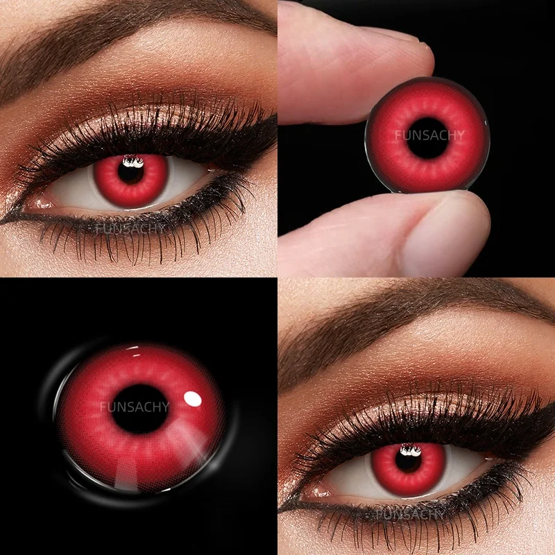 FUNSACHY Cosplay Draak Contactlenzen voor Ogen Anime Rollenspel Lens Halloween Cosplay Zwarte Contacten Jaarlijks Cosmetica Leerlingen