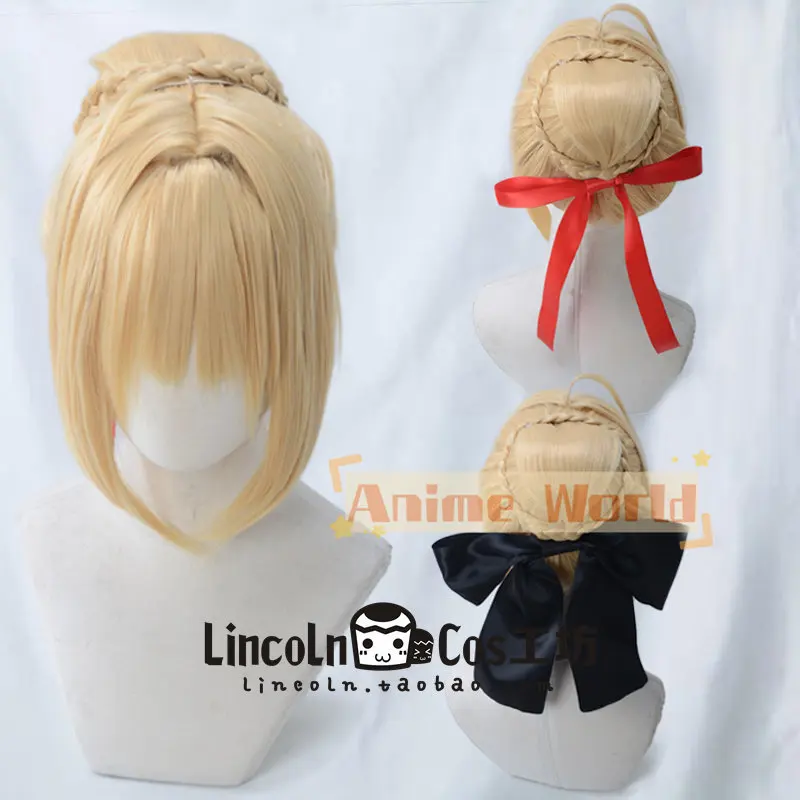 Peluca de Cosplay de Anime Fate Nero Claudius, accesorios para fiesta de Carnaval y Halloween, pelo sintético, fibra resistente al calor + gorro de peluca