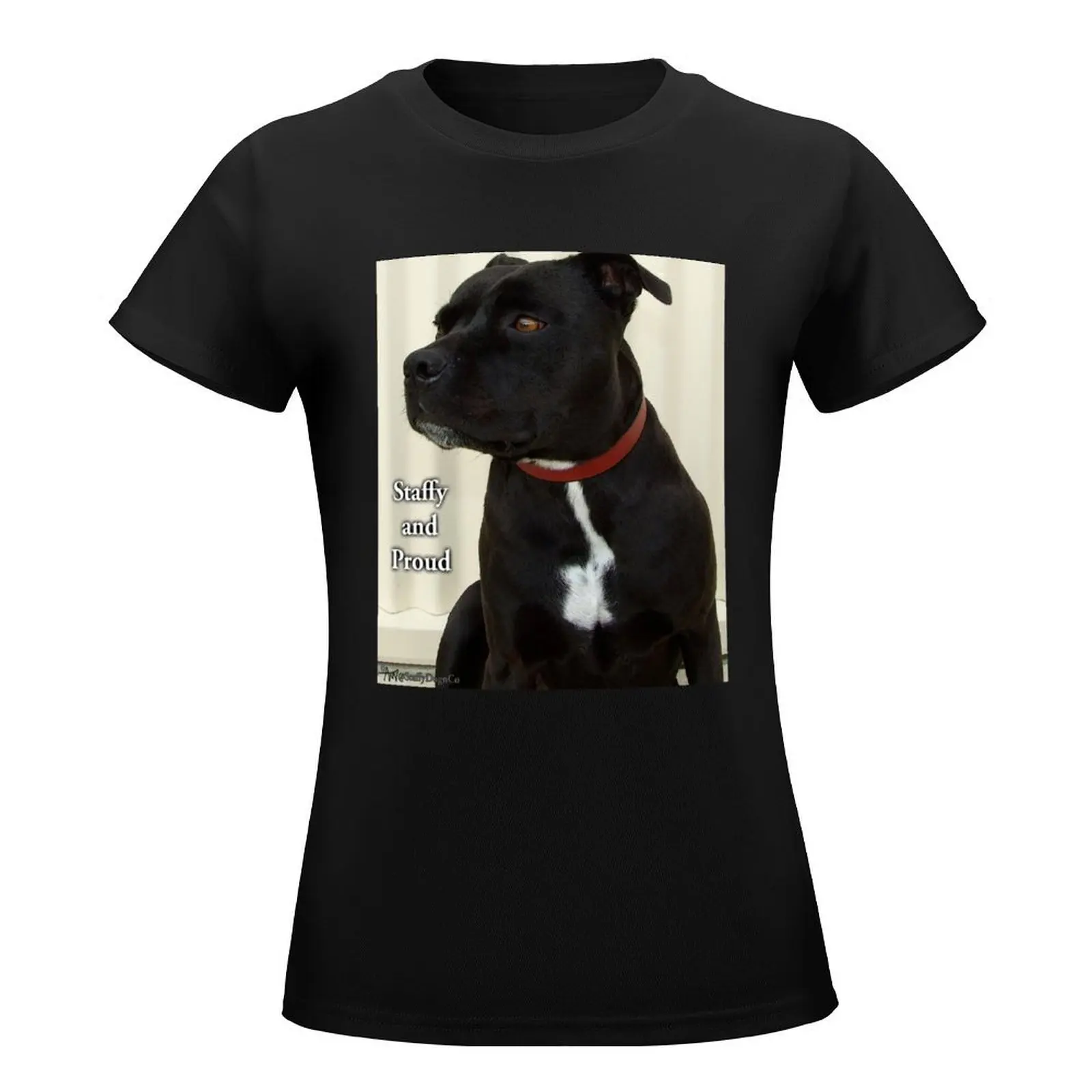 Staffy and Proud T-Shirt kawaii clothes Blouse funny T-shirts for Women