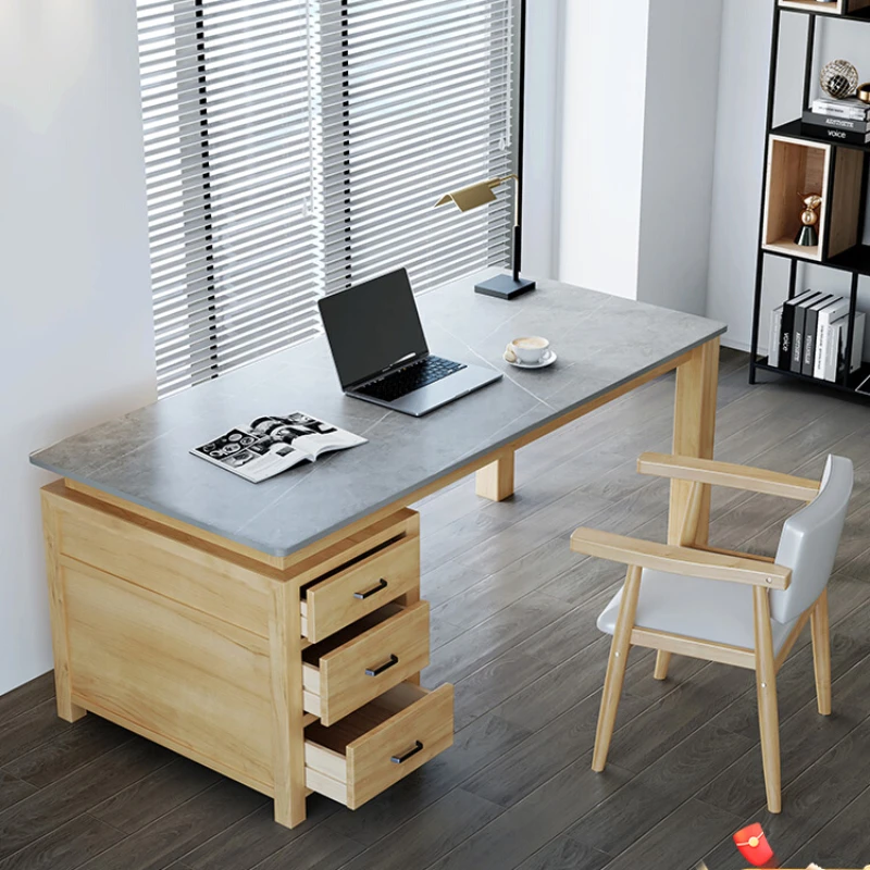 

expandable natural wood computer desktop desk, learning desk cabinet integrated