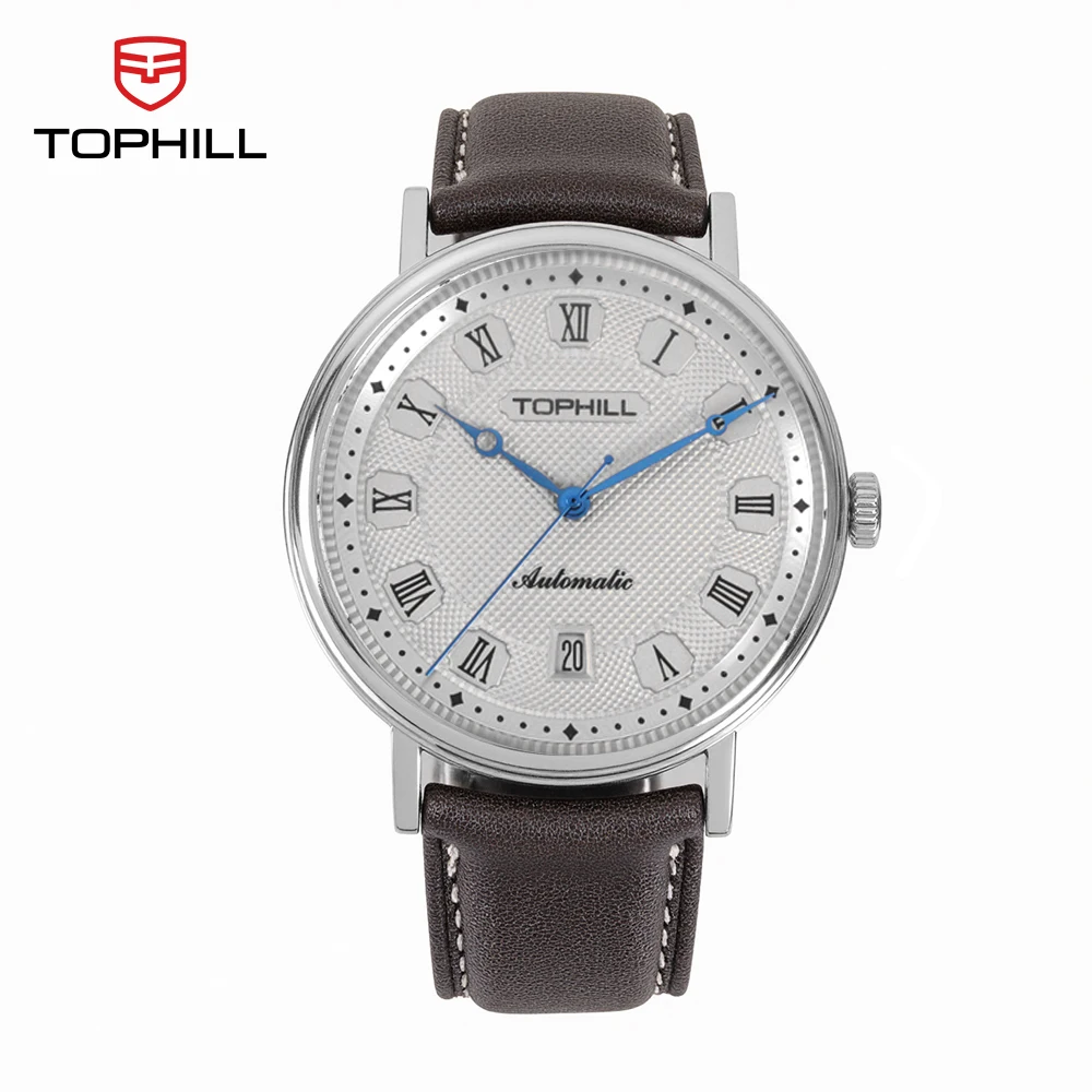 

TOPHILL 40mm Mens Automatic Mechanical Watches 5ATM Miyota 9015 Movement 6 O'clock Calendar Sapphire Wristwatches for Men
