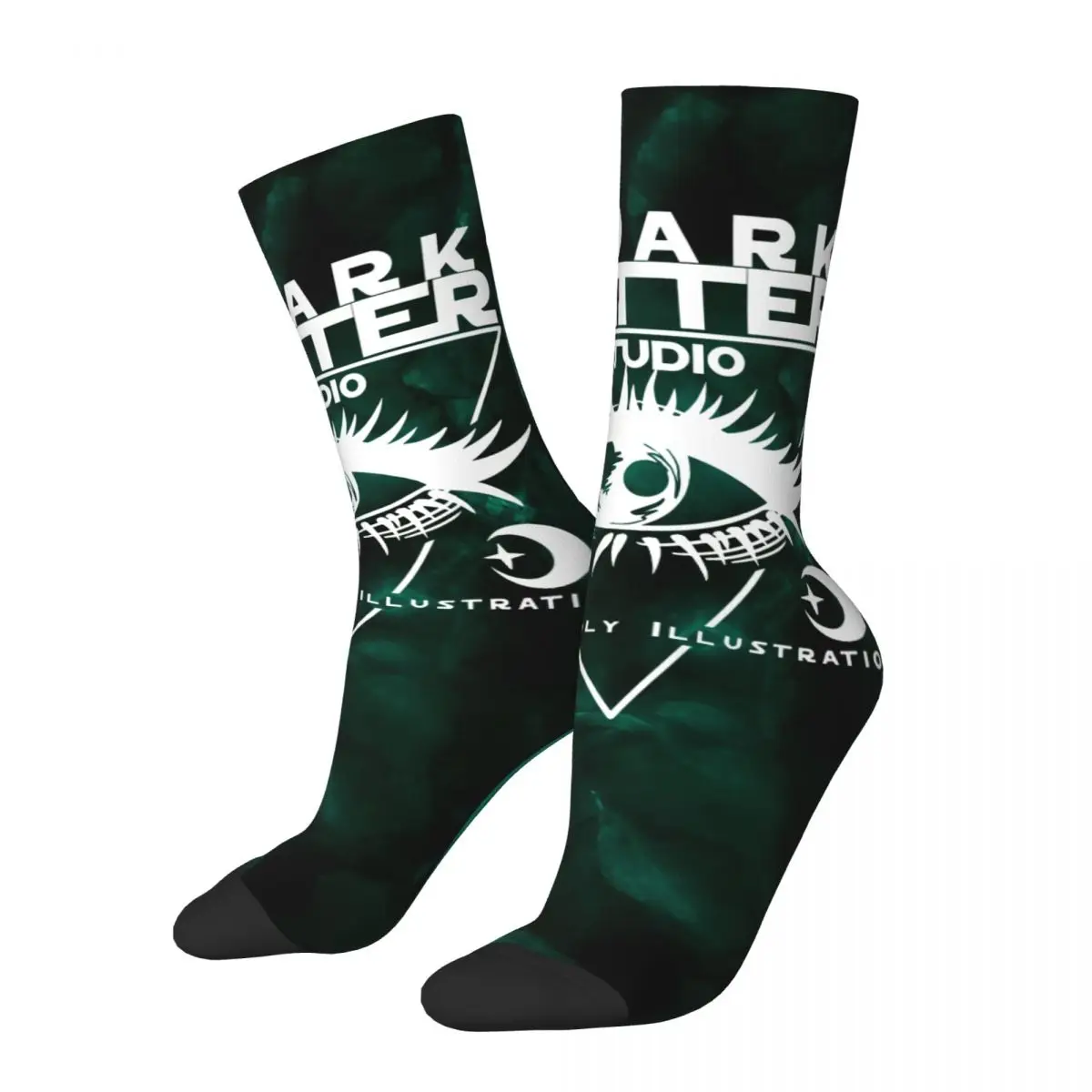 Vintage Dark Matter Studio Official Logo Men's compression Socks Unisex Pearl Jam Street Style Pattern Printed Novelty Crew Sock