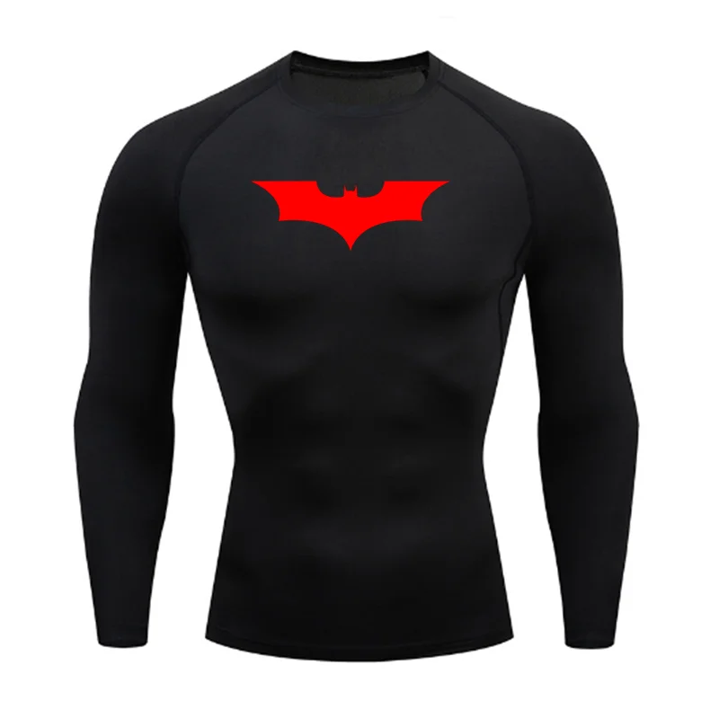 Wide Bat Tops Man Sports Running Shirt Men T-Shirt Fitness Short T-Shirt Quick Dry Work Out Gym Tights Muscle Compression Shirts