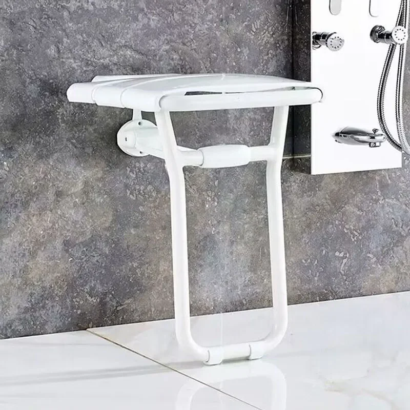 Wall Mounted Bath Stool Stainless Steel PVC Plastic Bathroom Wall Foldable Bench F olding Shower Chair Shower F olding Seat