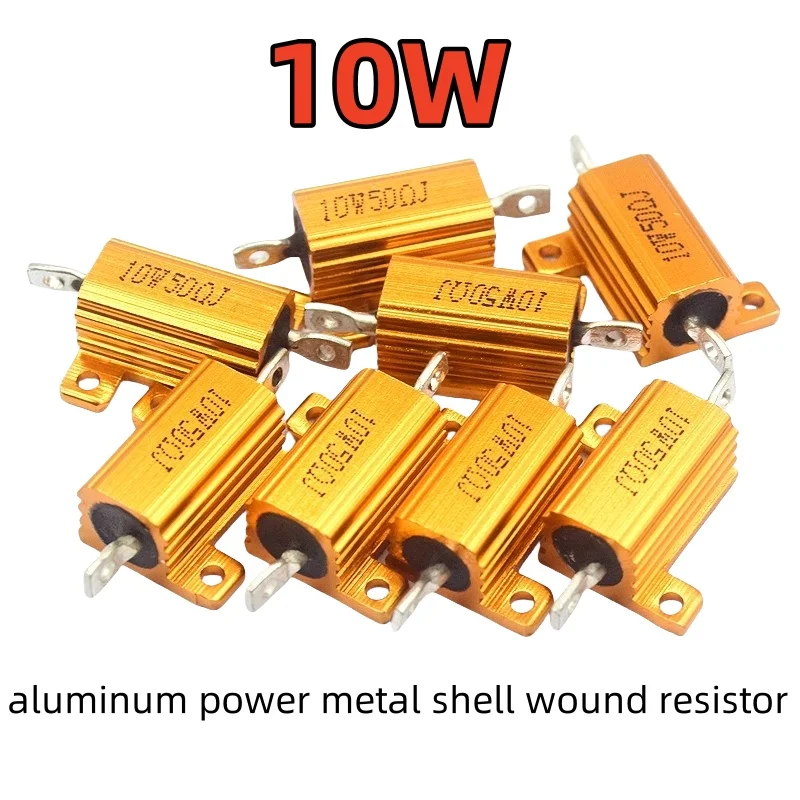 10W aluminum power metal shell wound resistor RX24 0.1~30K 0.5 1 2 3 5 6 8 10 20 100 150 200 300 500 1K 10K ohm