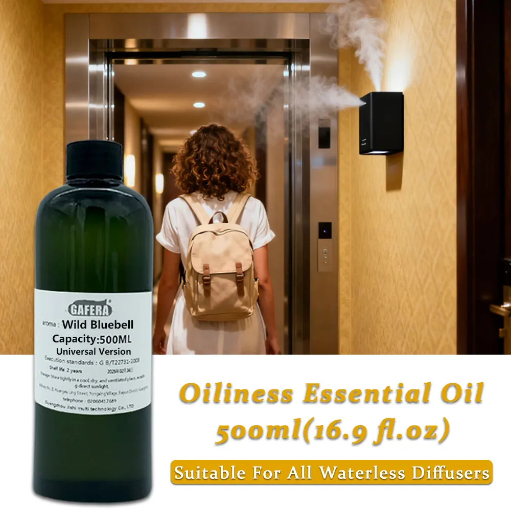 

GAFERA 500ml(16.9 fl.oz) Wild Bluebell/Hilton Essential Oils - For Waterless Diffuser, Hotel Diffuser Replenish Aromatherapy Oil