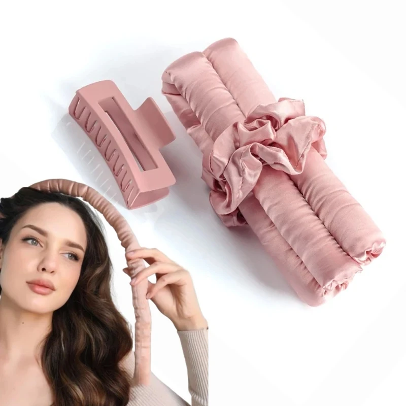 

Heatless Curling Rod Headband No Heat Silk Curls Ribbon Hair Rollers Sleeping Soft Headband Lazy Hair Curlers Hair Styling Tools