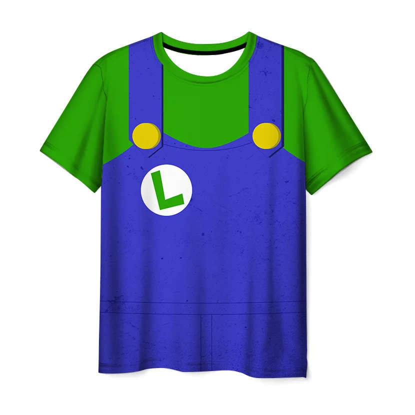 Super Mario Bros. Accessori abbigliamento t-shirt manica corta da uomo Cosplay Yoshi Daisy Luigi Bowser Anime Figure Summer t-shirt