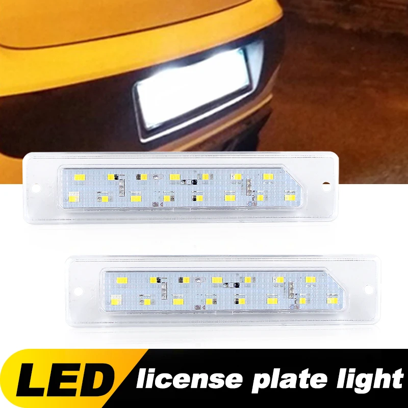 2Pcs LED License Number Plate Light With 15 LEDs 12V For Fiat Citroen Peugeot Manager Boxer Bus Box (230) 1994-2002 OEM# 634092