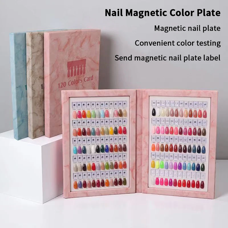 

120/180 Colors Magnetic Fake Nails Tips Display Book Nail Polish Storage Book Nail Styles Showing Book With Fake Nails Tools