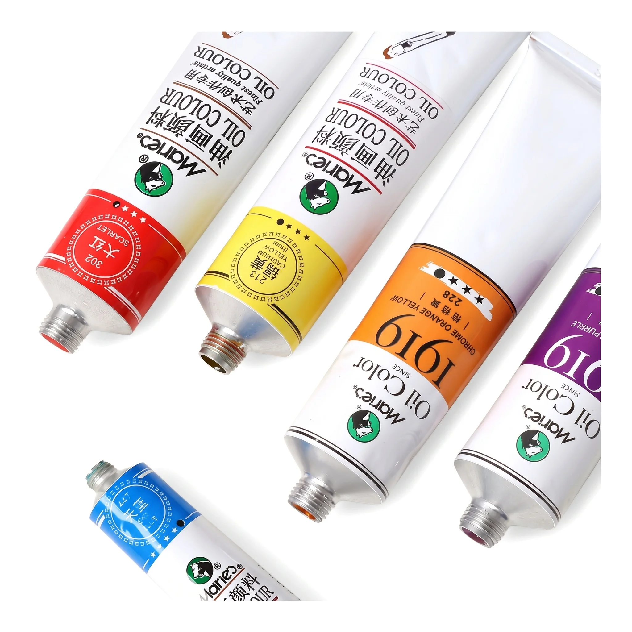 Marie's Premium Artist Oil Paint 170ml Tube Rich Pigments 1919 Series for Canvas Stone Egg Ceramic Wood Portrait White