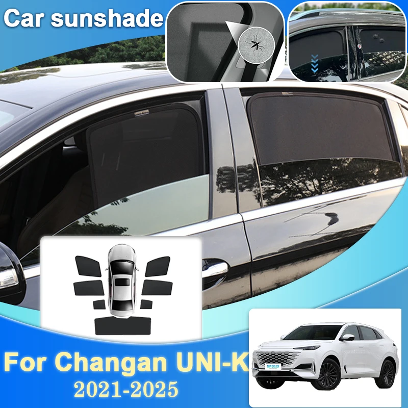 

For Changan UNI-K iDD 2021 2022 2023 2024 2025 Car Sun Shade Magnetic Mesh Side Window Heat Insulation Privacy Visor Accessories