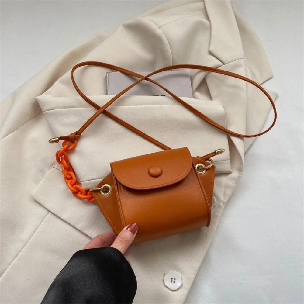 PU Leather Mini Shoulder Bags Portable Chains Small Satchel Handbags Women