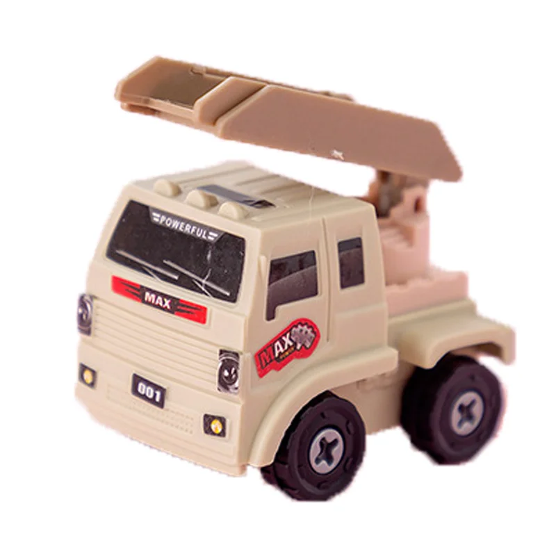Engineering Car Military Vehicle Children\'S Educational Assembly Mini Car Deformation Diy Assembly Toy Dinosaur Toy Inertial Car