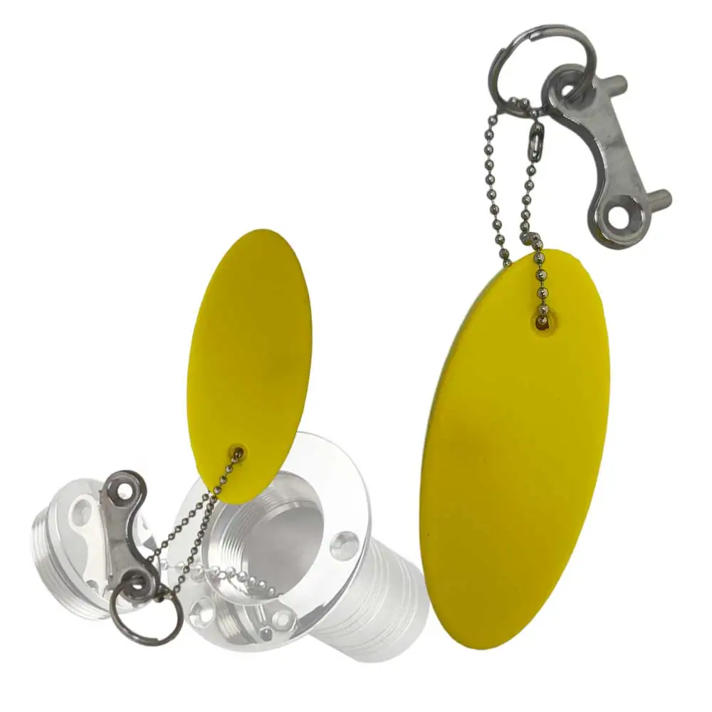 

1set Boat Yacht 316 Stainless Steel Fuel Cap Key Gas Cap Wrench with Floating Keychain Yacht Fuel Cap Filler Keychain
