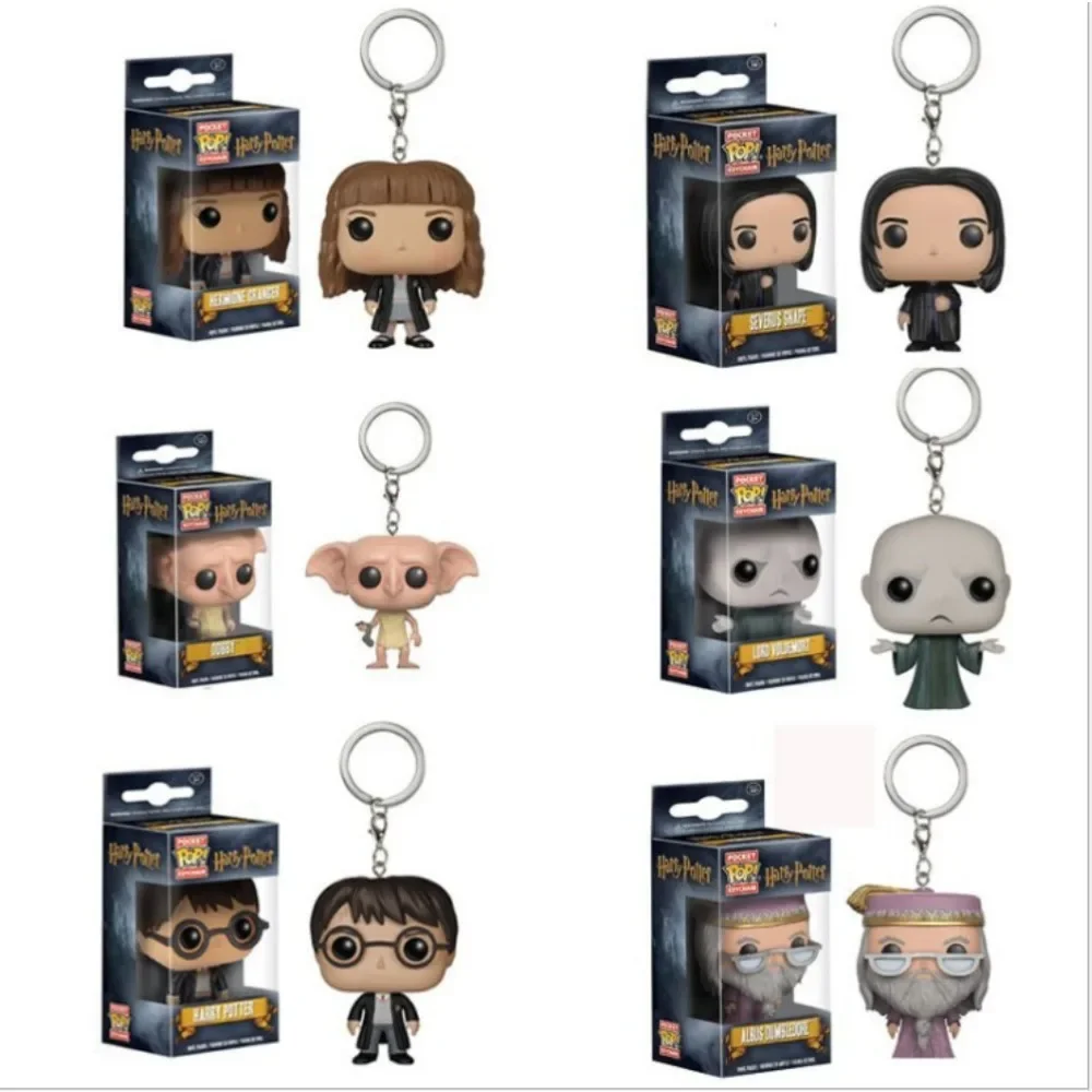 Keychain Toy Harried Potter Series Ginny Ron Hedwig Snape Luna Fawkes Demendore Luna Pocket Pop Action Figure Toys Gifts