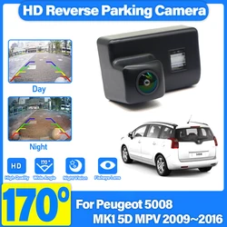 Car Rear View Camera For Peugeot 5008 MK1 5D MPV 2009~2016 Fisheye CCD Backup Camera Night Vision License Plate Camera Reverse