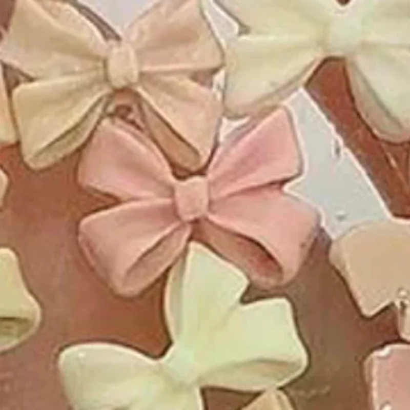 100pcs Mix Cream Style Bowknot Nail Charms 3D Aurora Bow Flat-back Gems Parts Nail Art Manicure Decorations