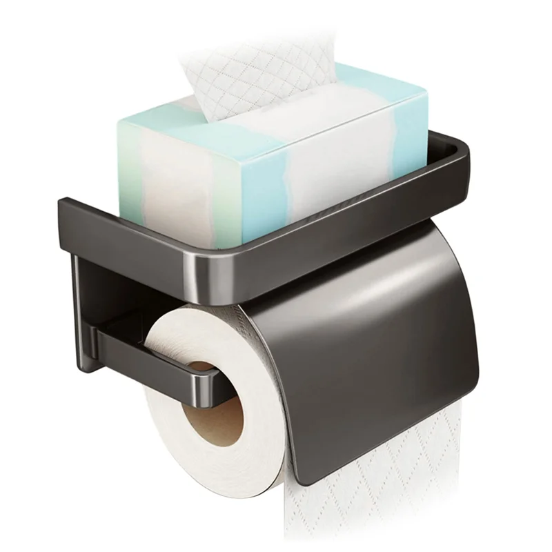

Настенный держатель для туалетной бумаги AWAH, 1 комплект, самоклеящийся, большой размер рулона, в комплект входит полка для различных украшений для ванной комнаты