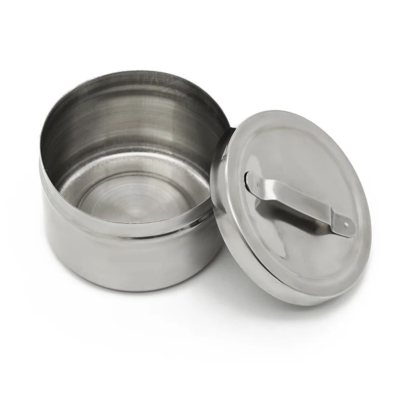 Cotton Ball Tank Stainless Steel Disinfection Jar Bottle with Lid .Gauze Tampon Sterilizer Box Tool s