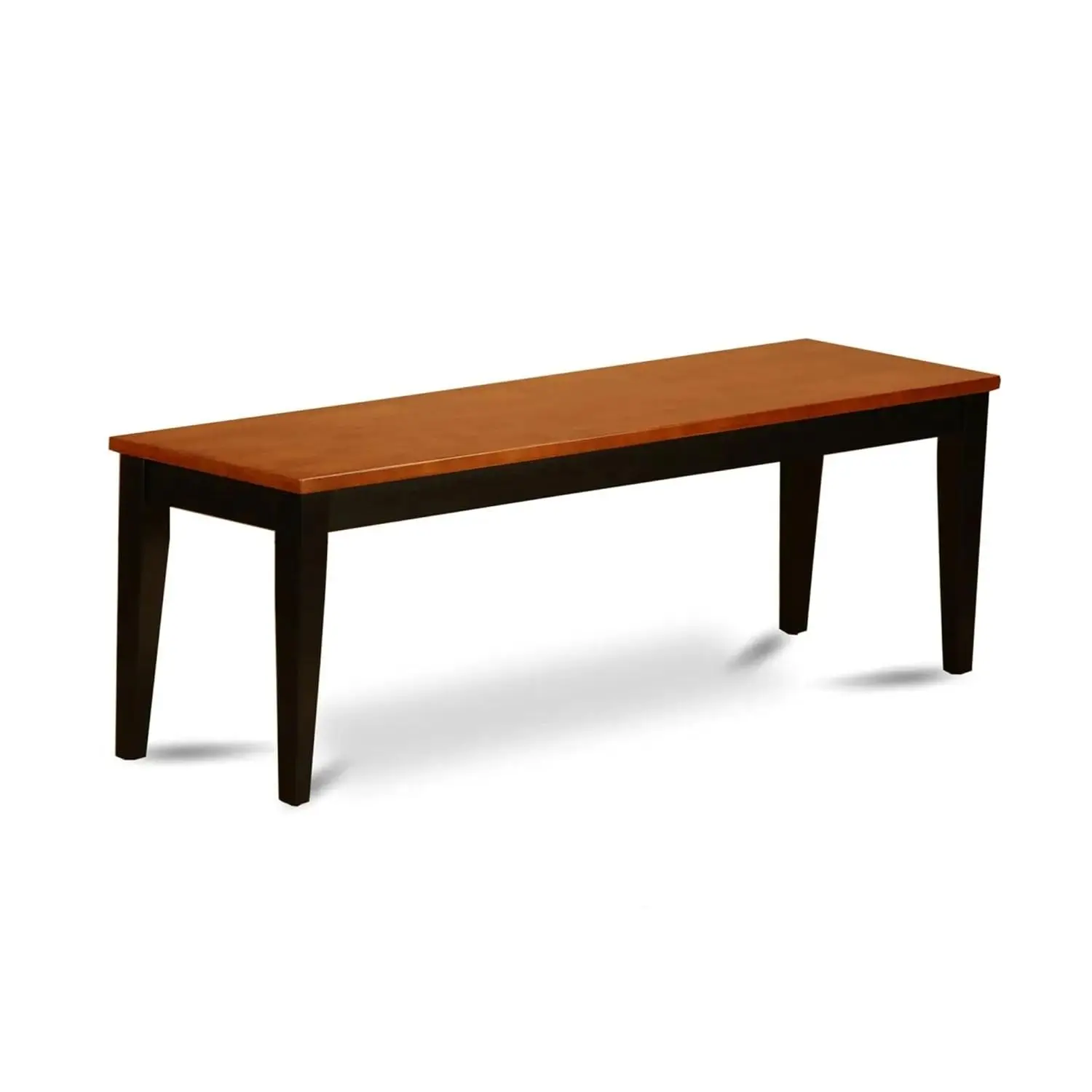 

54x15x17 Dining Bench with Solid Wood Seat, Black & Cherry Finish, Kitchen Use, Customized