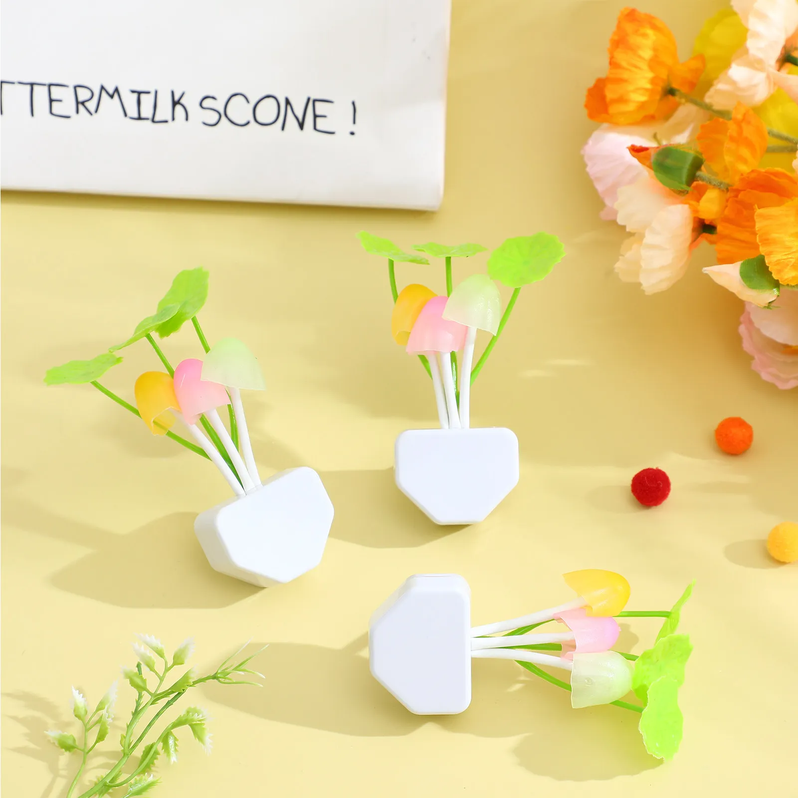 

3Pcs Mushroom Night Light Plug in LED Warm Soothing Light Decorative Bedroom Nightlight Mini Lamp Mushroom Nightlight Plug in