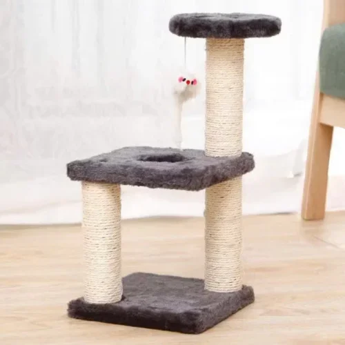 3-STORY SCRATCHING TREE WITH A LYING CUSHION FOR CATS, MADE IN VIETNAM WITH LARGE QUANTITIES