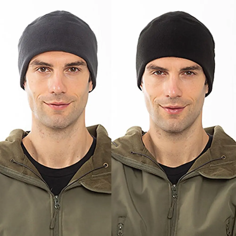 Men Women Breathable Fleece Hats Solid Color Windproof Hiking Caps Winter Warm Skullcap   Cap Ski Baggy Hat