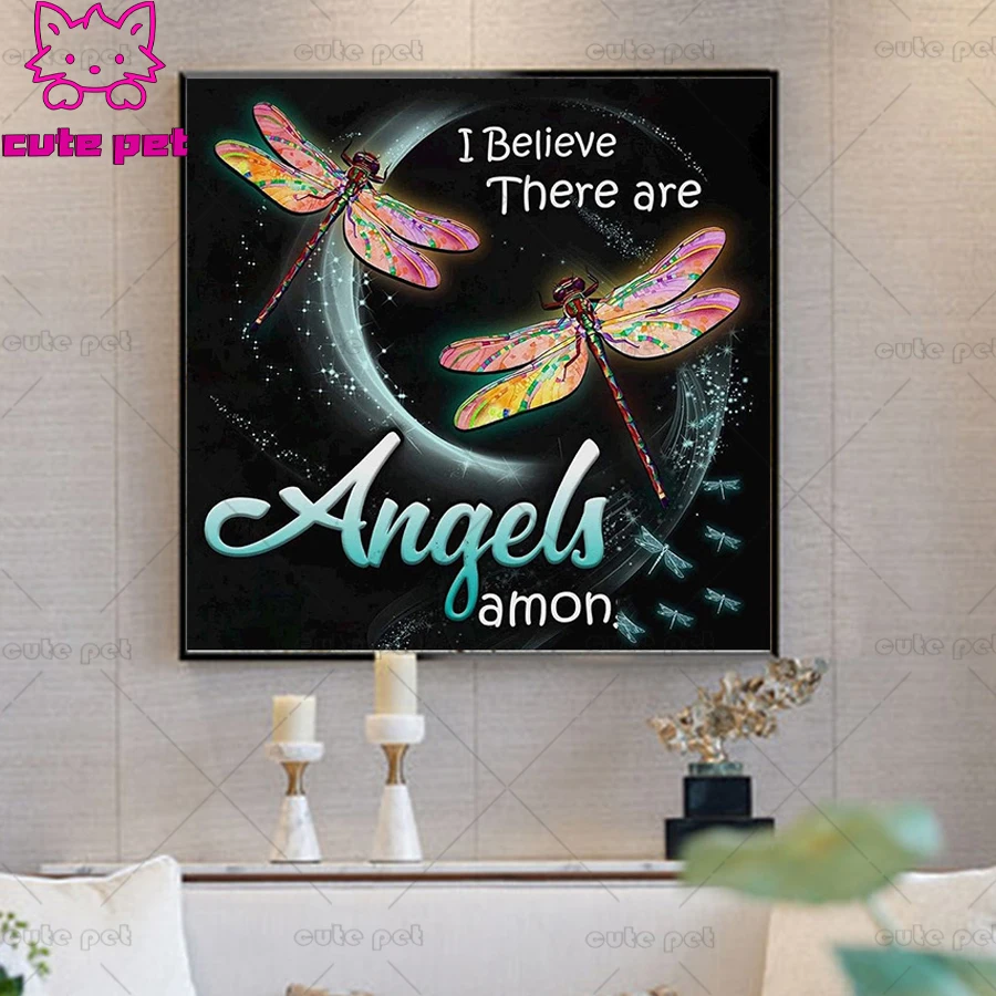 

diamond painting new dragonfly angel 5d diamond embroidery cross stitch full square round 3D DIY cartoon animal home decor gift