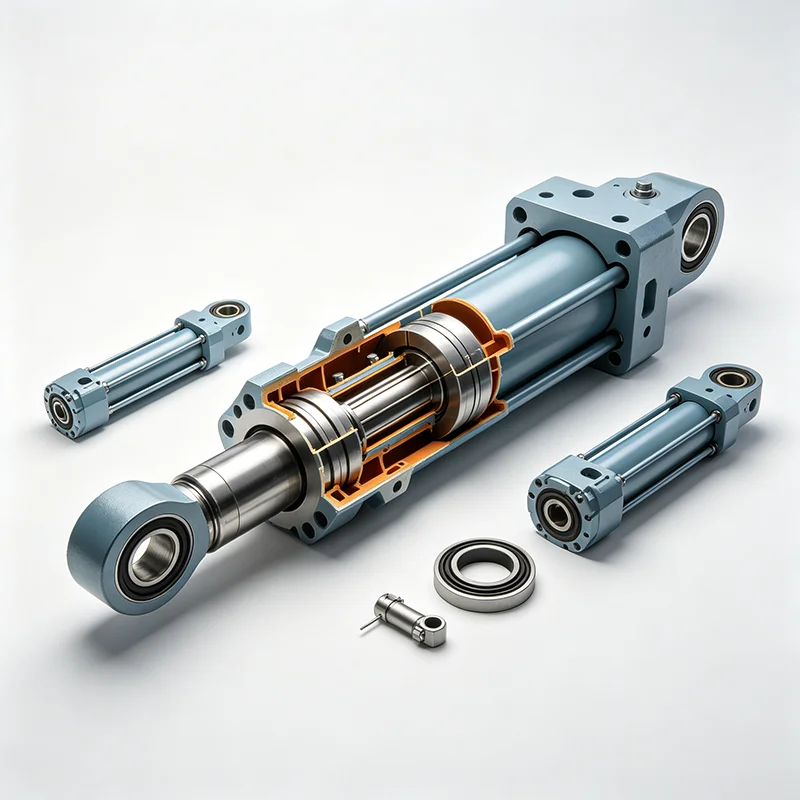 Customized Double Acting Hydraulic Piston Cylinder With Hard Chrome Plated Steel High-Tonnage And High Quality