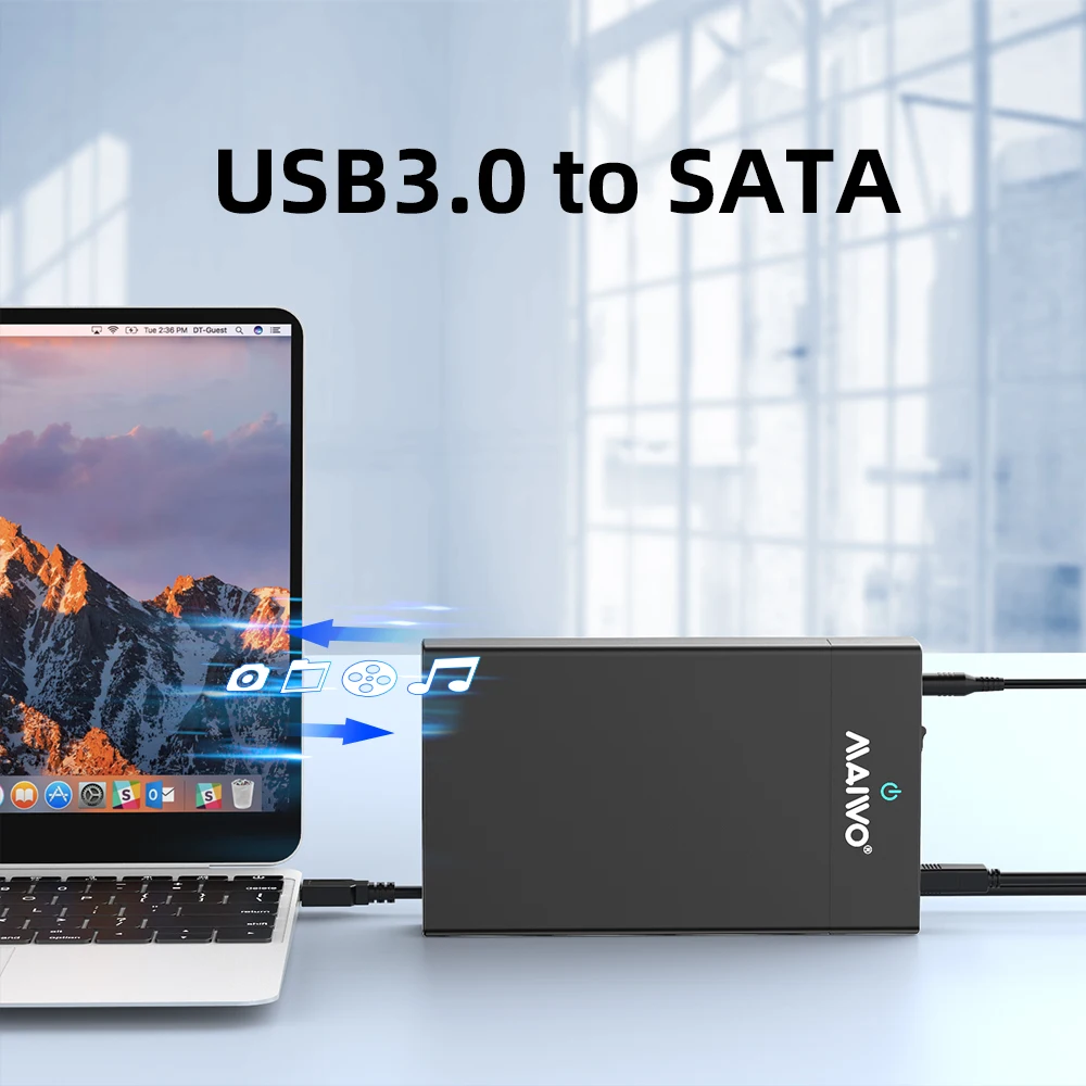 MAIWO casing HDD 3.5 ", sarung HP SATA ke USB 3.0, adaptor eksternal Hard Drive untuk 2.5" 3.5 ", Disk SSD HDD untuk PC Laptop