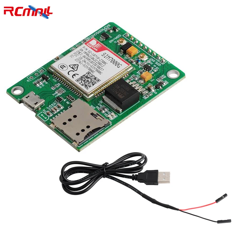 RCmall SIM7000G NB-IoT Module Breakout Expansion Board GPRS GNSS with USB to 2.54mm Dupont Cable Female for Arduino IoT