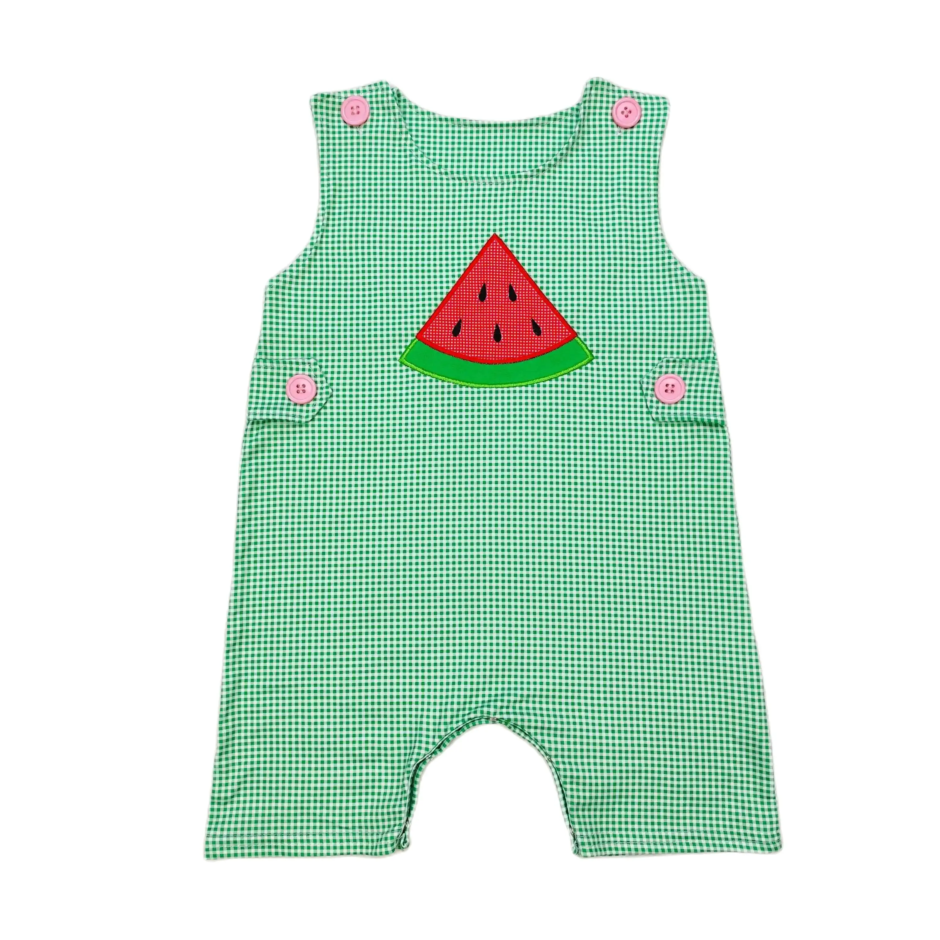 

Wholesale Kids Newborn Embroidery Watermelon One-piece Coverall Bodysuit Baby Boy Toddler Romper Jumpsuit Stripes Clothing