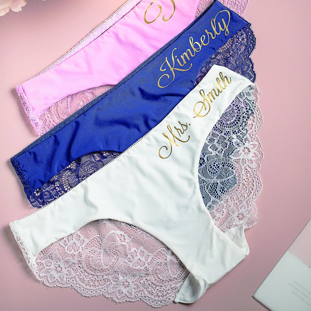 Custom Gifts for her Bride Panties Personalized Bride Panties womens lace Wedding underwear Bachelorette Party Gift Panties