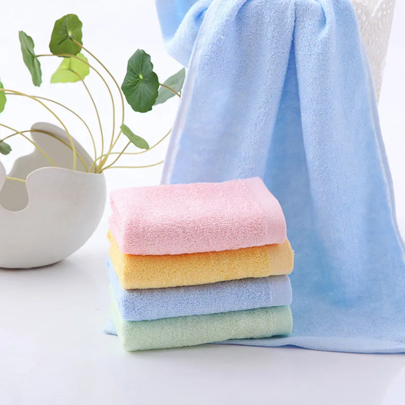 Simple Bamboo Fiber Towel, Ultra-Soft, Absorbent, Antibacterial Towel, Solid Color face towel, Small Washcloth, 2pcs per set