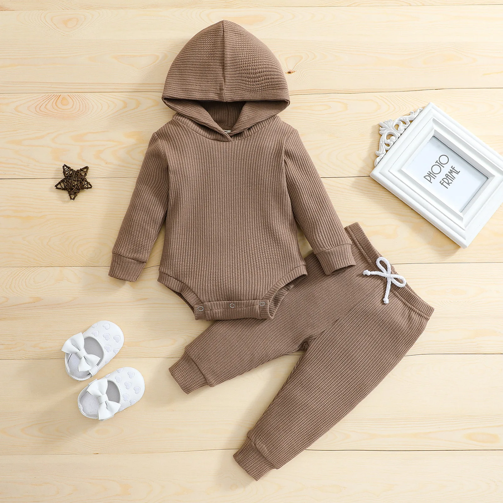 2Piece Sets Spring Newborn Boy Clothes 0 To 3 Months Korean Casual Solid Long Sleeve Bodysuit+Pants Baby Luxury Clothing BC550