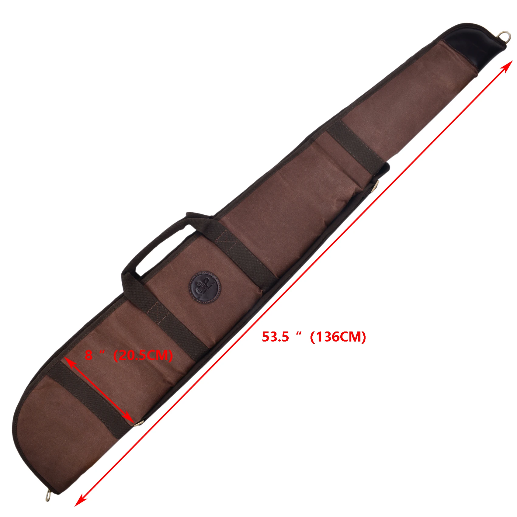 53 Inch Vintage Leather Canvas Gun Case Shotgun Rifle Bag Gun Storage In Coffee