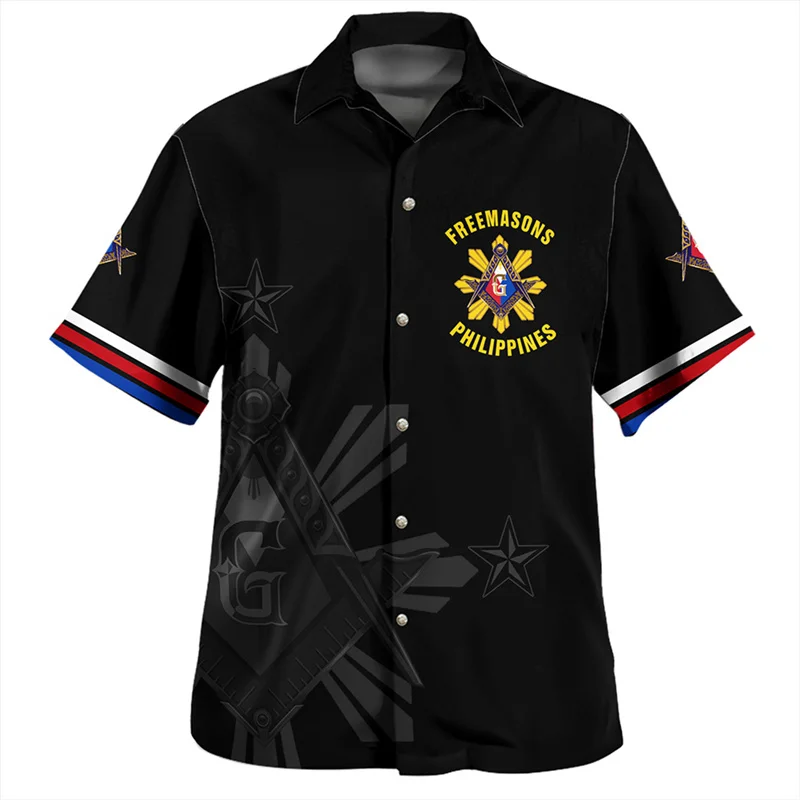 Summer Vintage 3D Printing Republic Of The Philippines National Flag Shirts PINOY  Filipinos Emblem Graphic Short Shirts Men Top