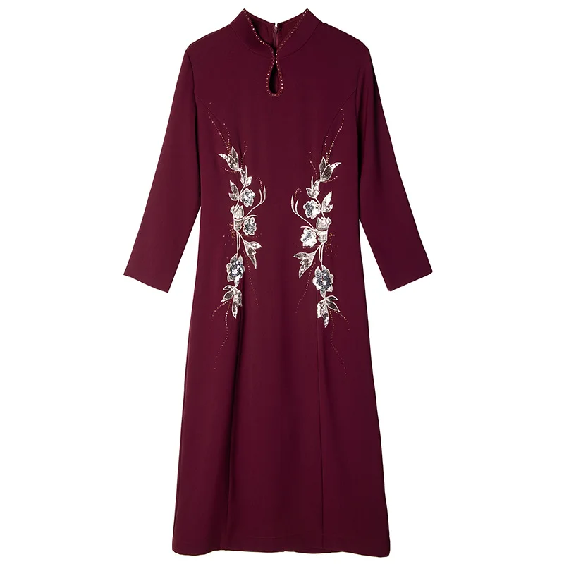 Cheongsam 2023 Spring New Noble Dignified Large Size Improved Embroidered Dress Wedding Banquet Daily Can Wear A Two-Piece Set