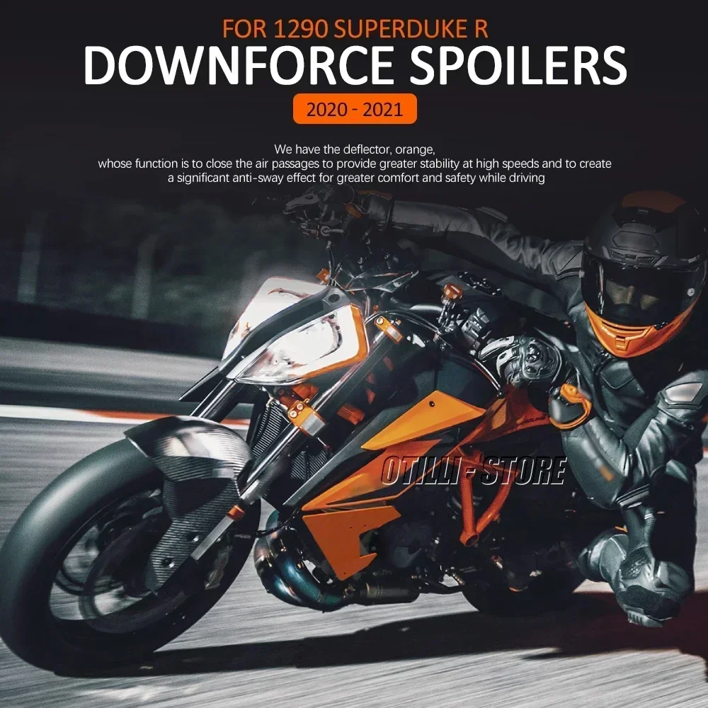 New Orange For 1290 SUPERDUKE Super Duke R Side Downforce Naked Spoilers Fixed Winglet Fairing Wings Accessories 2020 2021