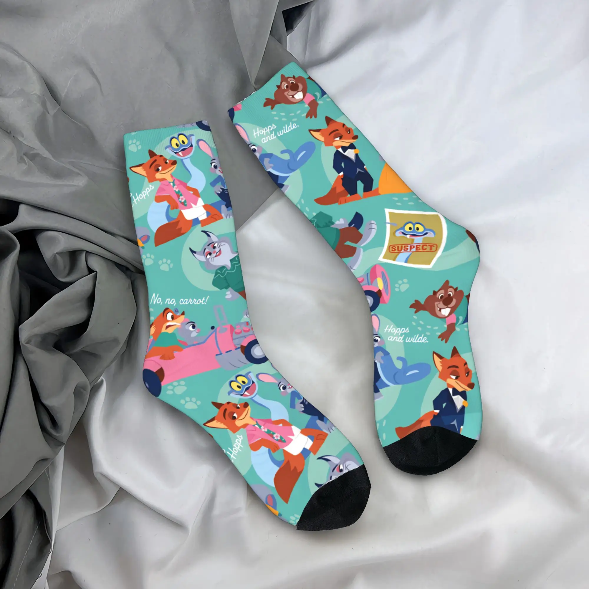 

Носки для пар, серия фильмов и аниме «Зоотопия», Ник и Джуди, зимние модные дышащие носки, спортивные носки с рисунком, носки с защитой от пота
