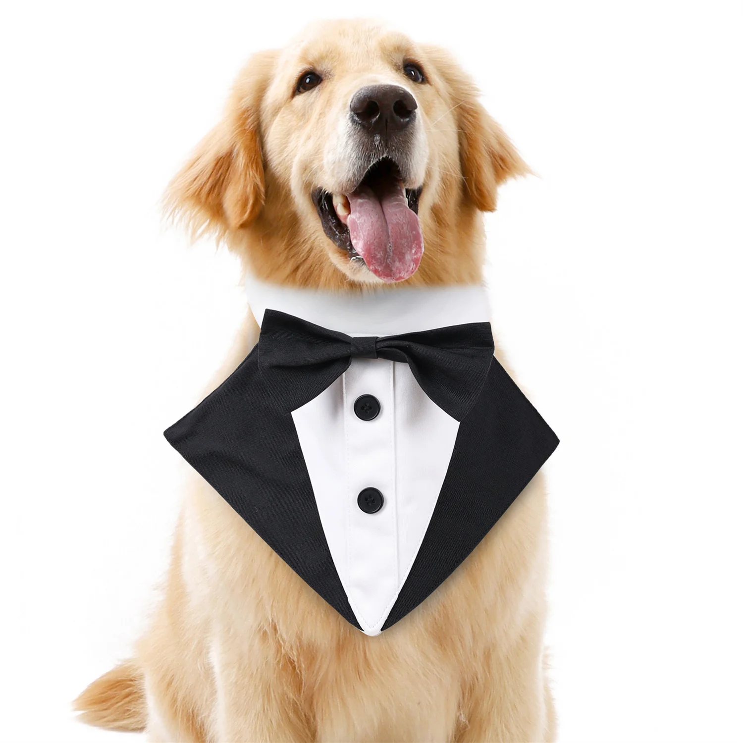 Dog Bandana for Wedding Adjustable Male Dog Formal Dress Bandana Cute Bow Pet Tuxedo for Small Medium Large Dogs Birthday Party