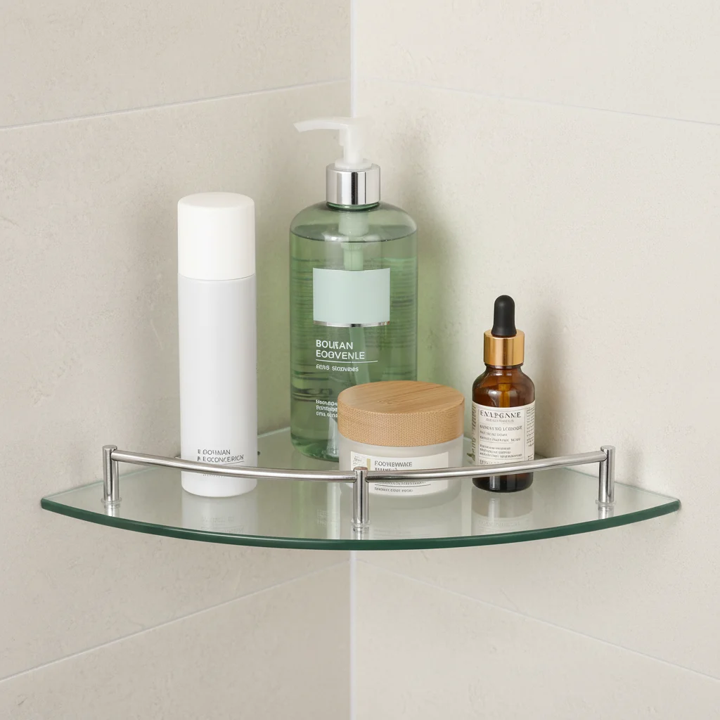 Mensola angolare triangolare, mensola da bagno a parete con ringhiere, portaoggetti con capacità di carico di 4 kg per bagno e cucina 23,5×23,5×4 cm