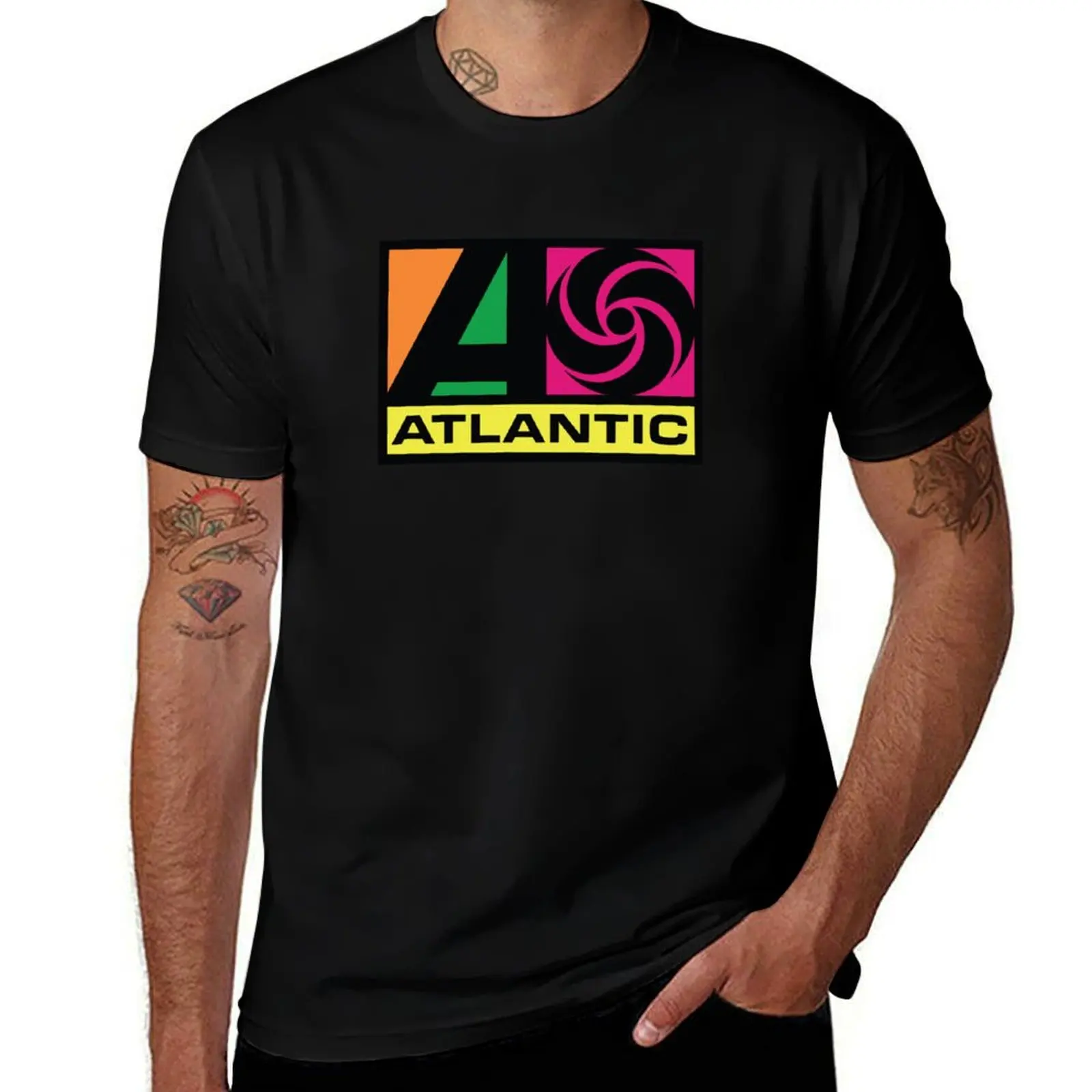 Atlantic Records Logo Vintage Soul Funk Boogie Breaks T-Shirt Fashion Pattern Printed Tee Shirt T-Shirt