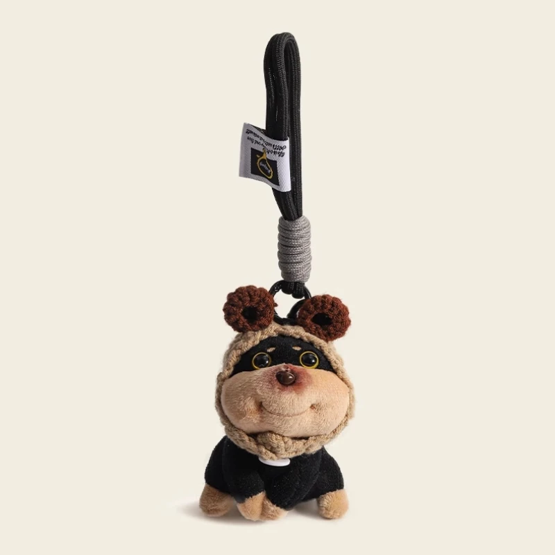 Original Diy Honeybee Puppy Bag Pendant Girl Plush Doll Key Chain Backpack Schoolbag Small Pendant Lovely Interesting Small Doll