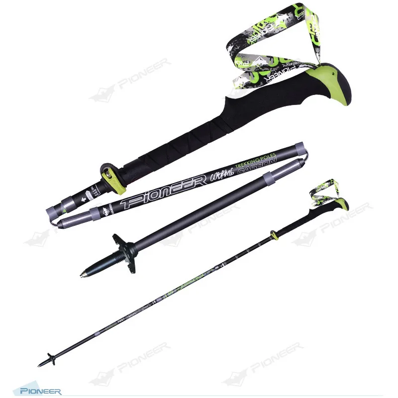 Imagem -04 - Carbon Fiber Folding Walking Stick Leve Ajustável Muleta de Escalada Caminhadas ao ar Livre Seções